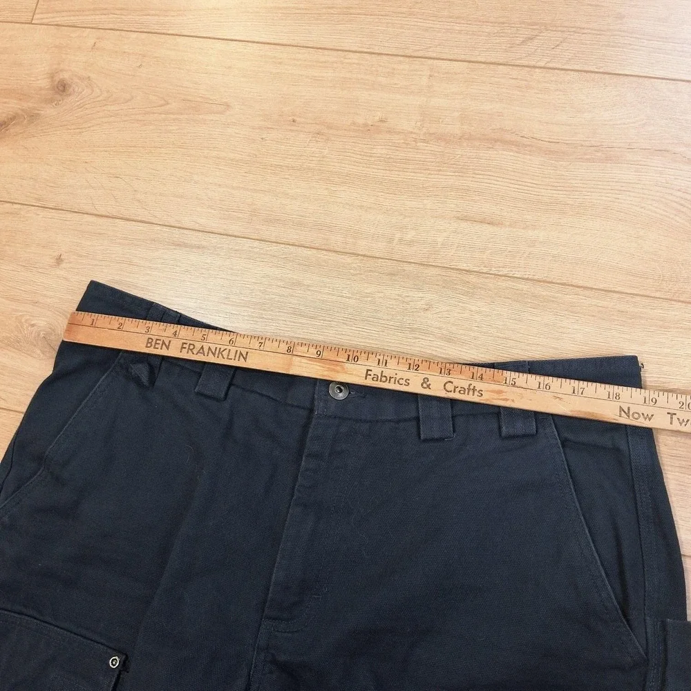 Duluth Trading Fire Hose Pants Mens 38x32 Blue Cargo Canvas Relaxed Work Utility